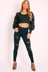Black Ripped Skinny Jeans - Blair-Jeans