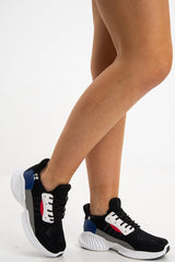 Black Rippled Sole Trainers - Happiness-Trainers