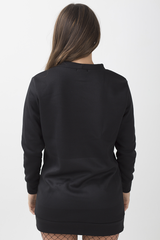 Black 'Rock And Roll' Graphic Print Jumper Dress - Lottie-Jumper