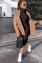 Black Roll Neck Rib Midi Jumper Dress - Giana-Dresses