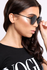 Black Round Nose Bridge 90's Sunglasses - Calyn-Sunglasses
