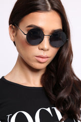 Black Round Nose Bridge 90's Sunglasses - Calyn-Sunglasses