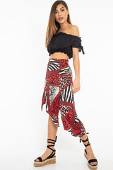 Black Ruched Bardot Gypsy Crop Top - Janette-Crop Tops