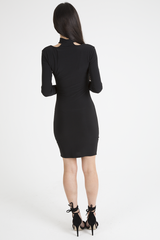 Black Ruched Choker Bodycon Dress - Primrose-Dresses