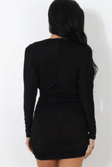 Black Ruched Side Dress-Billi-Dresses