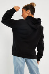 Black Ruched Sleeve Oversized Hoodie - Dezi-Hoodies