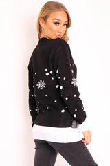 Black Rudolph Merry Christmas Jumper - Kimmie-Jumper