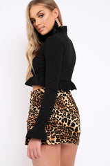 Black Ruffle Hem Crop Top - Frankie-Tops