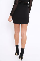Black Ruffle Hem Mini Skirt - Abagail-Skirts
