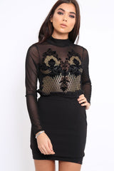 Black Ruffle Hem Mini Skirt - Abagail-Skirts