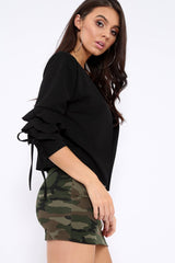 Black Ruffle Sleeve Jacket - Verena-Jackets