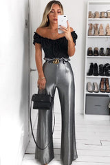 Black Ruffle Tie Front Bardot Crop Top - Pandora-Crop Tops