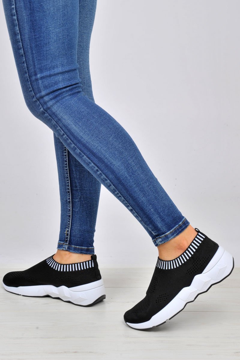 Black Runner Sock Trainers - Kannon-Trainers