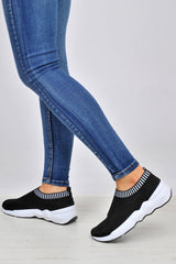 Black Runner Sock Trainers - Kannon-Trainers