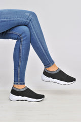 Black Runner Sock Trainers - Kannon-Trainers