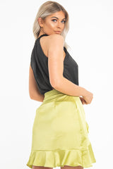 Black Satin High Neck Keyhole Detail Bodysuit - Kalina-Bodysuits