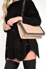 Black Scallop Hem Knit Jumper - Elyssa-Jumper