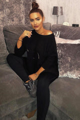 Black Scallop Hem Knit Jumper - Elyssa-Jumper