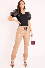 Black Scallop Neckline Crochet Mesh Sleeve Top - Kaisley-Tops