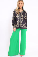 Black Scarf Print Blouse - Kinsleigh-Tops