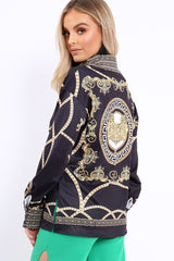 Black Scarf Print Blouse - Kinsleigh-Tops