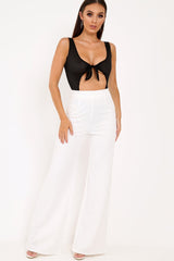 Black Semi-Sheer Stripe Cut Out Bodysuit - Roslin-Bodysuits