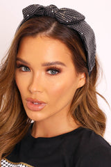 Black Sequin Bow Detail Headband - Aleecia-Hair