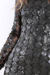 Black Sequin Lace Up Back Mini Dress - Zelda-Dresses