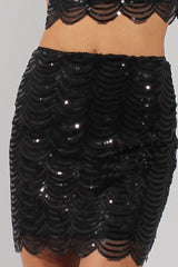 Black Sequin Skirt - Milda-Skirts