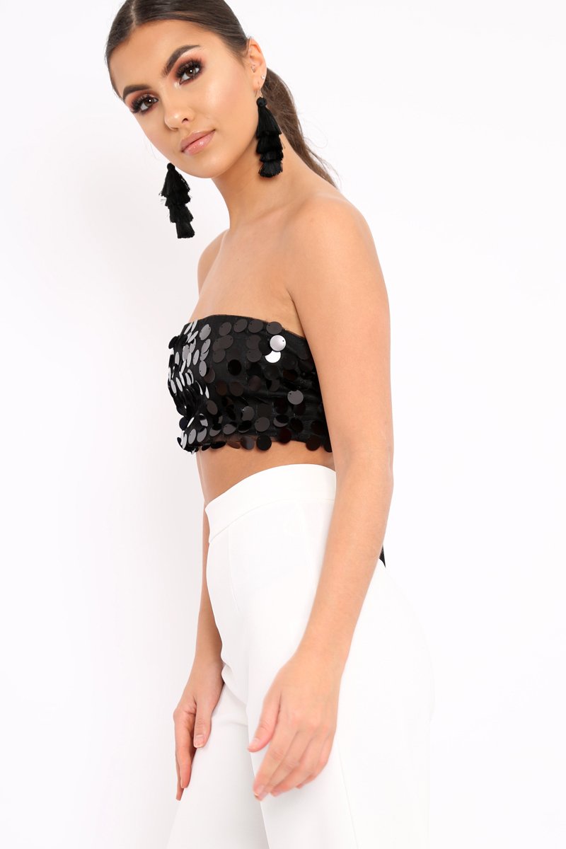 Black Sequin bralet - Aariana-Bralets