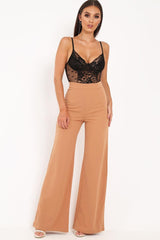 Black Sheer Lace Ruffle Bodysuit - Mylei-Bodysuits