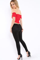 Black Shimmer Leggings - Kensley-Trousers