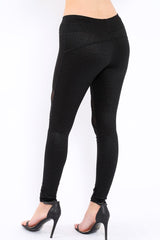 Black Shimmer Leggings - Kensley-Trousers