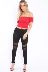 Black Shimmer Leggings - Kensley-Trousers