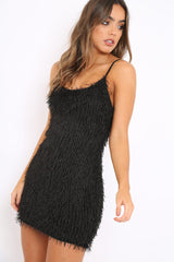 Black Shimmery Shaggy Dress - Sophie-Dresses