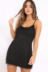 Black Shimmery Shaggy Dress - Sophie-Dresses