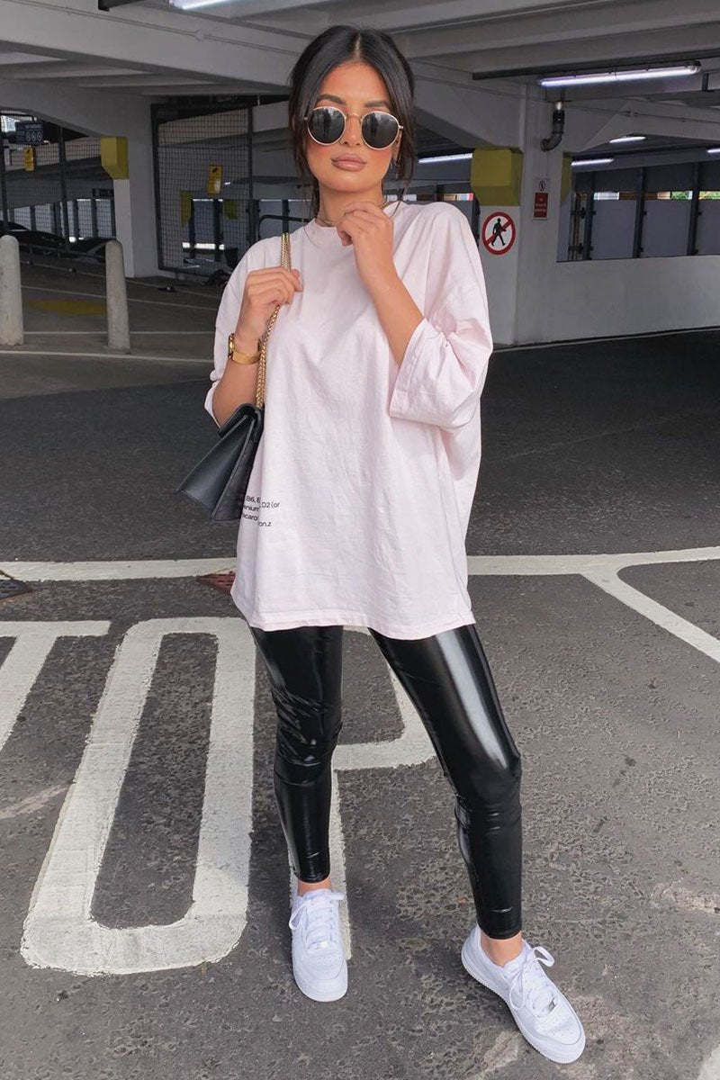 Black Shiny Vinyl PU Leggings - Rio-Leggings