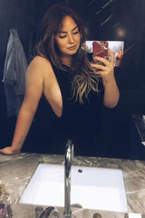 Black Side Boob Bodysuit - Adrionna-Bodysuits