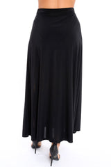 Black Side Split Maxi Skirt - Gina-Skirts