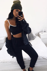 Black Side Sportswear Stripe Loungewear Set - Tiffie-Loungewear