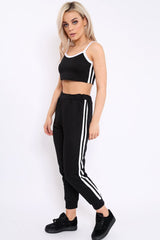 Black Side Sportswear Stripe Loungewear Set - Tiffie-Loungewear