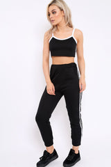 Black Side Sportswear Stripe Loungewear Set - Tiffie-Loungewear