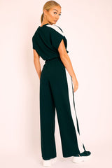 Black Side Stripe Drawstring Top and Trousers Co-ord - Jadah-Co-ords