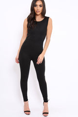 Black Side Stripe Jumpsuit - Jhona-Jumpsuits