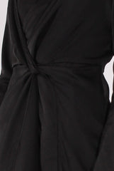 Black Silky Front Twist Playsuit - Venus-Playsuits