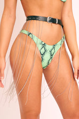 Black Silver Beaded Faux Leather Belt - Mehlani-Belts