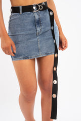 Black Silver Eyelet Long Belt - Emberlin-Belts