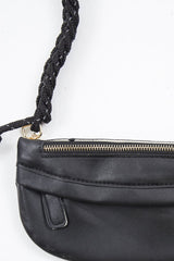 Black Silver Rope Detail Handbag - Israa-Bags