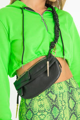 Black Silver Rope Detail Handbag - Israa-Bags