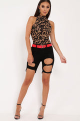 Black Skinny Long Length Denim Shorts - Declynn-Shorts